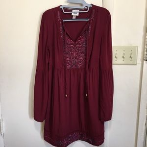 Knox Rose maroon embroidered dress
